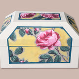 Antoinette Poisson Wedding Storage Box, Medium Roses Pompadour Jaune