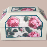 Antoinette Poisson Wedding Storage Box, Medium Roses Pompadour Gris