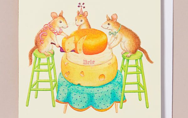 Engraved Mice Birthday Party Greeting Card