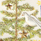 Engraved Christmas Tree Dove Candles Greeting Card
