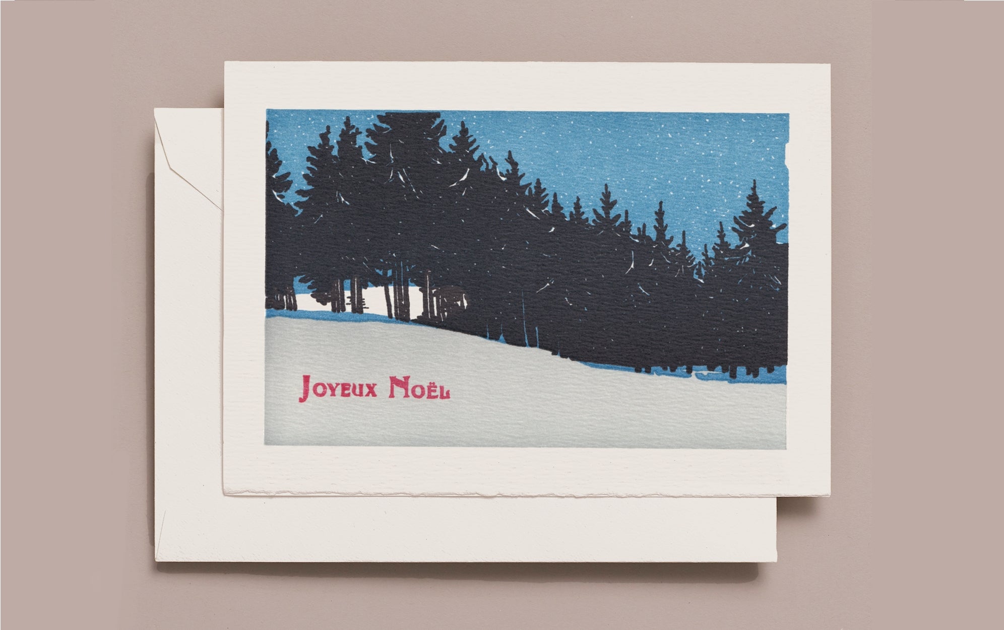 Letterpress Joyeux Noel Greeting Card