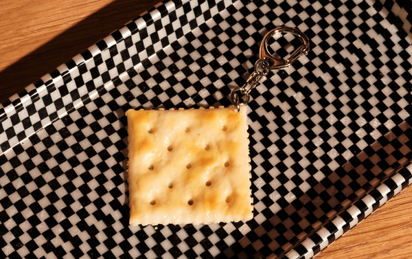 Faux Food Salted Cracker Keyring