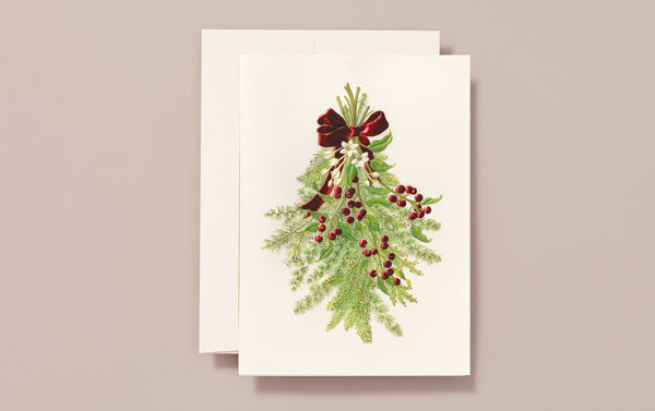 Engraved Christmas Bouquet Card