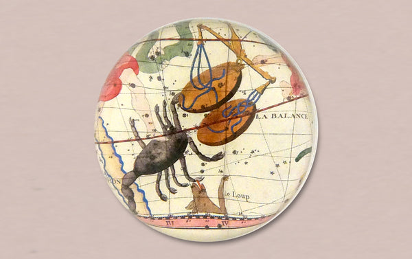 John Derian Libra & Scorpio Paperweight