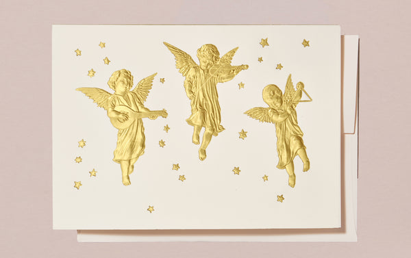 Engraved Lyrical Angels Greeting Card