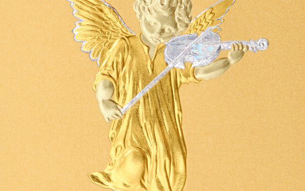 Engraved Angel with Violin Christmas Greeting Card