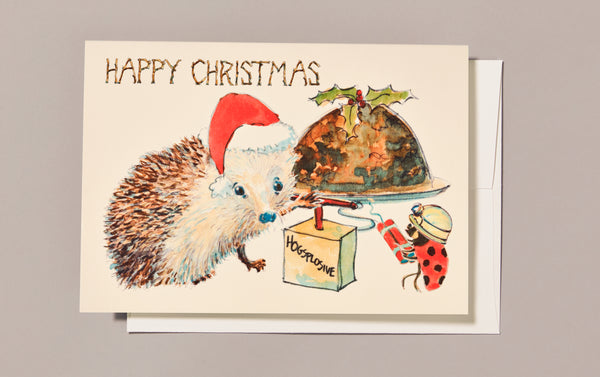 Illustrated Christmas Greeting Card, Christmas Pudding