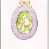 Foiled and Engraved Easter Bunny in Egg Greeting Card