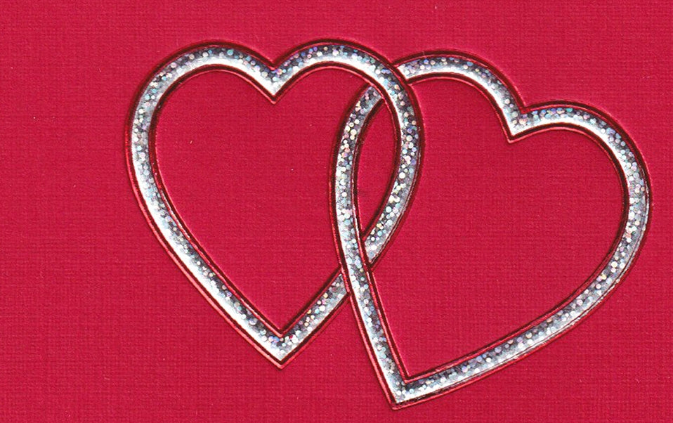 Engraved Linked Hearts Card
