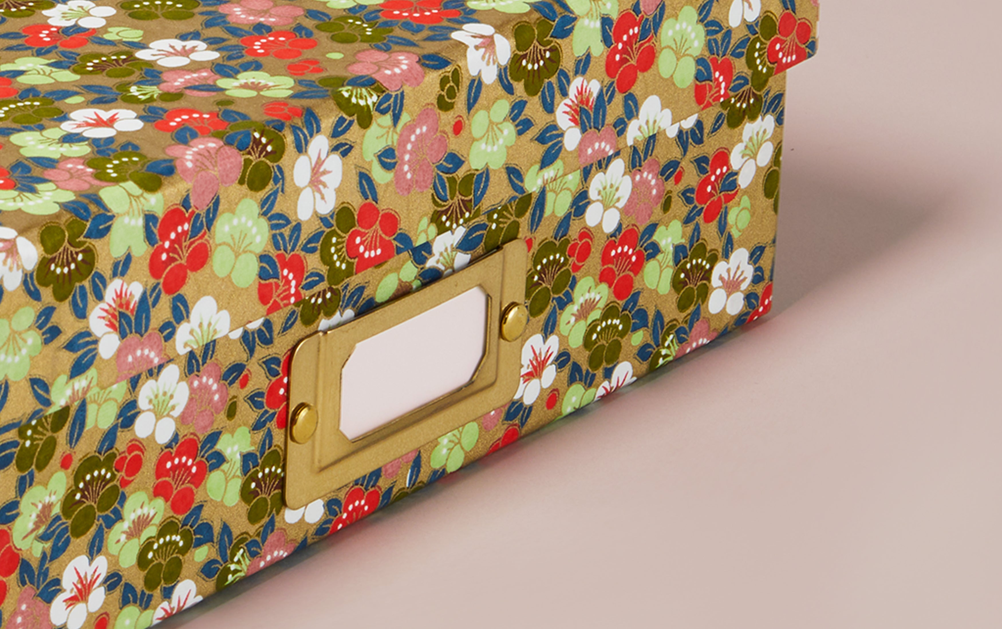 Handmade Japanese Archival Box - Gold Floral
