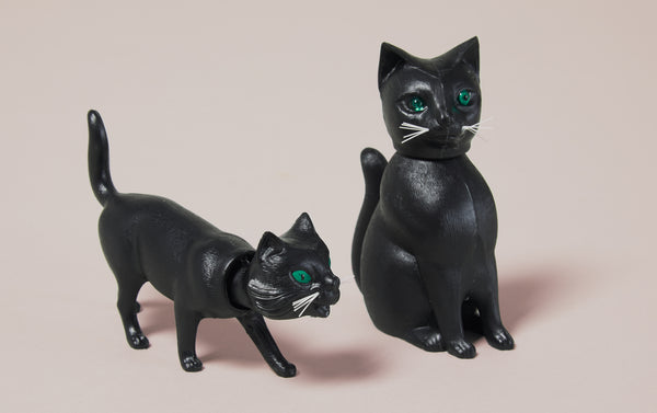 Bobble Head Nostalgic Desk Toys - Upright Black cat