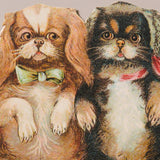Die-cut Two Spaniels Valentine Stand Up Card