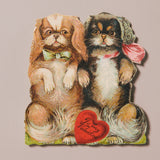 Die-cut Two Spaniels Valentine Stand Up Card