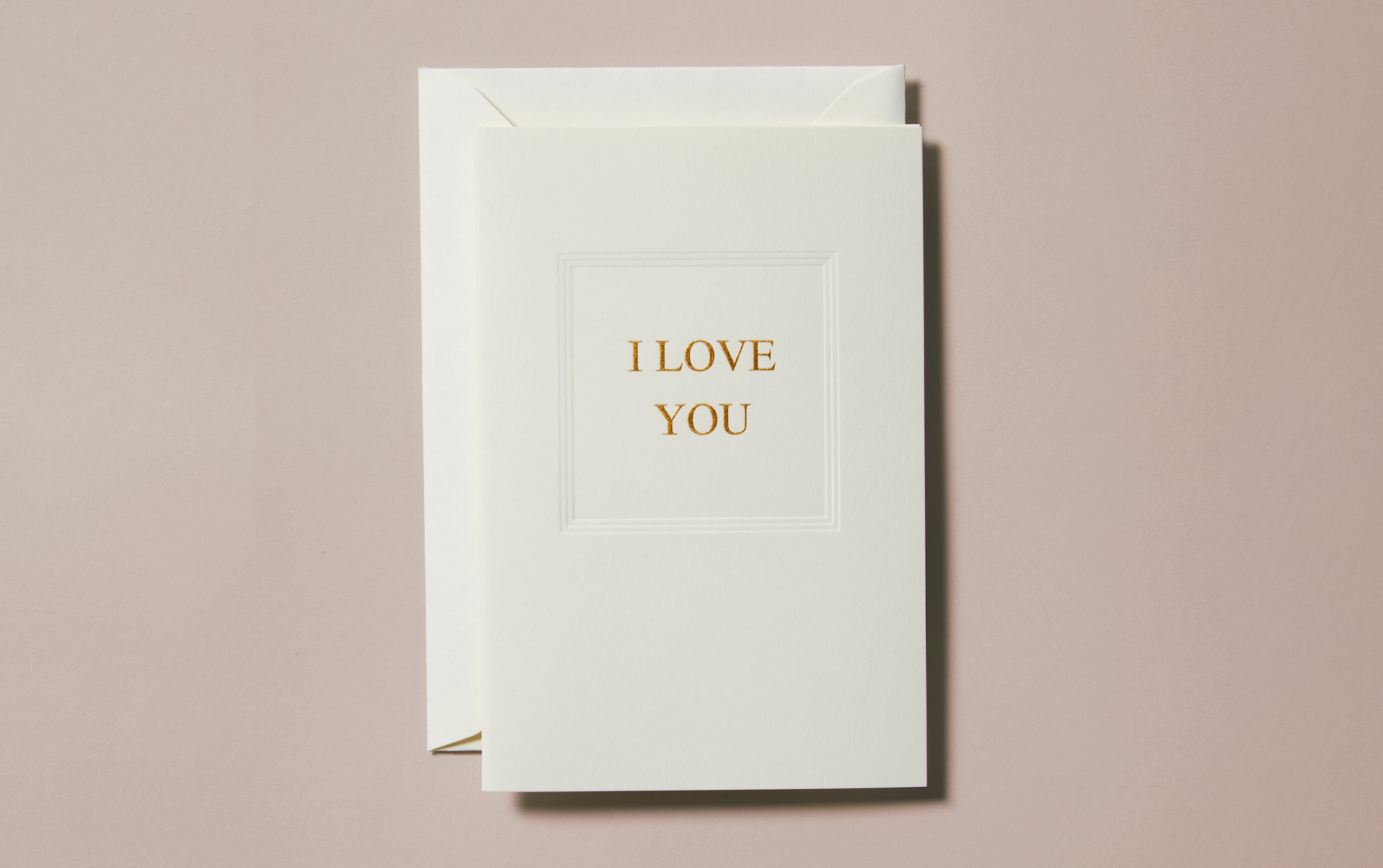 "I Love You" Gold Engraved Greeting Card