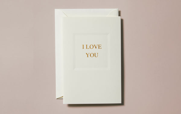 "I Love You" Gold Engraved Greeting Card