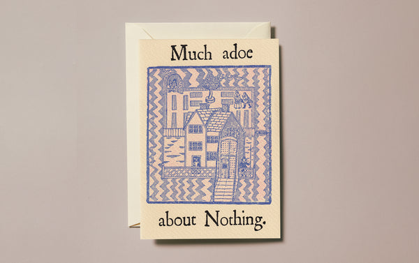 Shakespeare's First Folio Letterpress Greeting Card, Much Adoe About Nothing