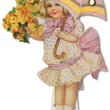 Easter Peek-a-boo Greeting Card, Pink Umbrella