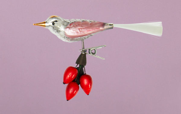 Christmas Ornament, Bird with Rosebuds