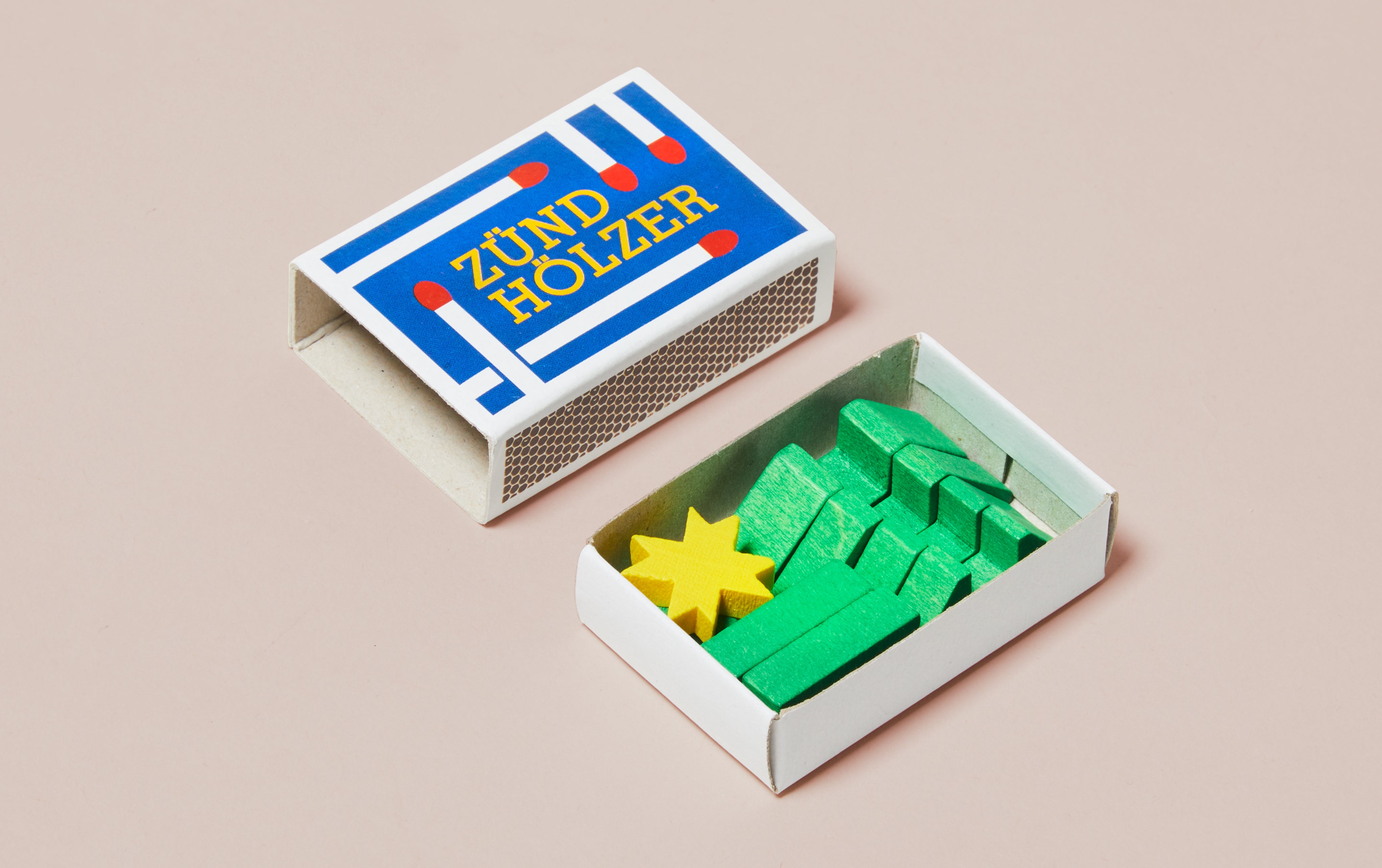Wooden Miniature Matchbox Puzzle - Christmas Tree