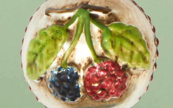 Blackberry and Strawberry Glass Ornament