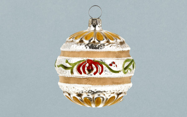 Regency Style Bows and Ribbons Glass Ornament
