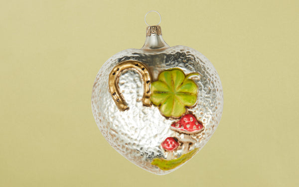 Lucky Heart Glass Ornament