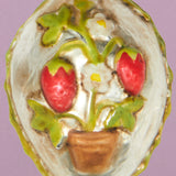 Egg with Flowerpots Glass Ornament