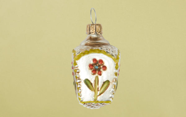 Basket with Flower Glass Ornament
