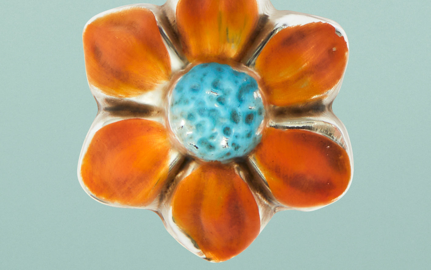 Small Orange Flower Glass Ornament