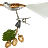 Bird with 3 Gold Acorns Christmas Ornament