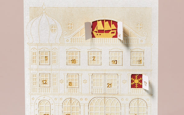 Advent Calendar Card, Pearlescent White House