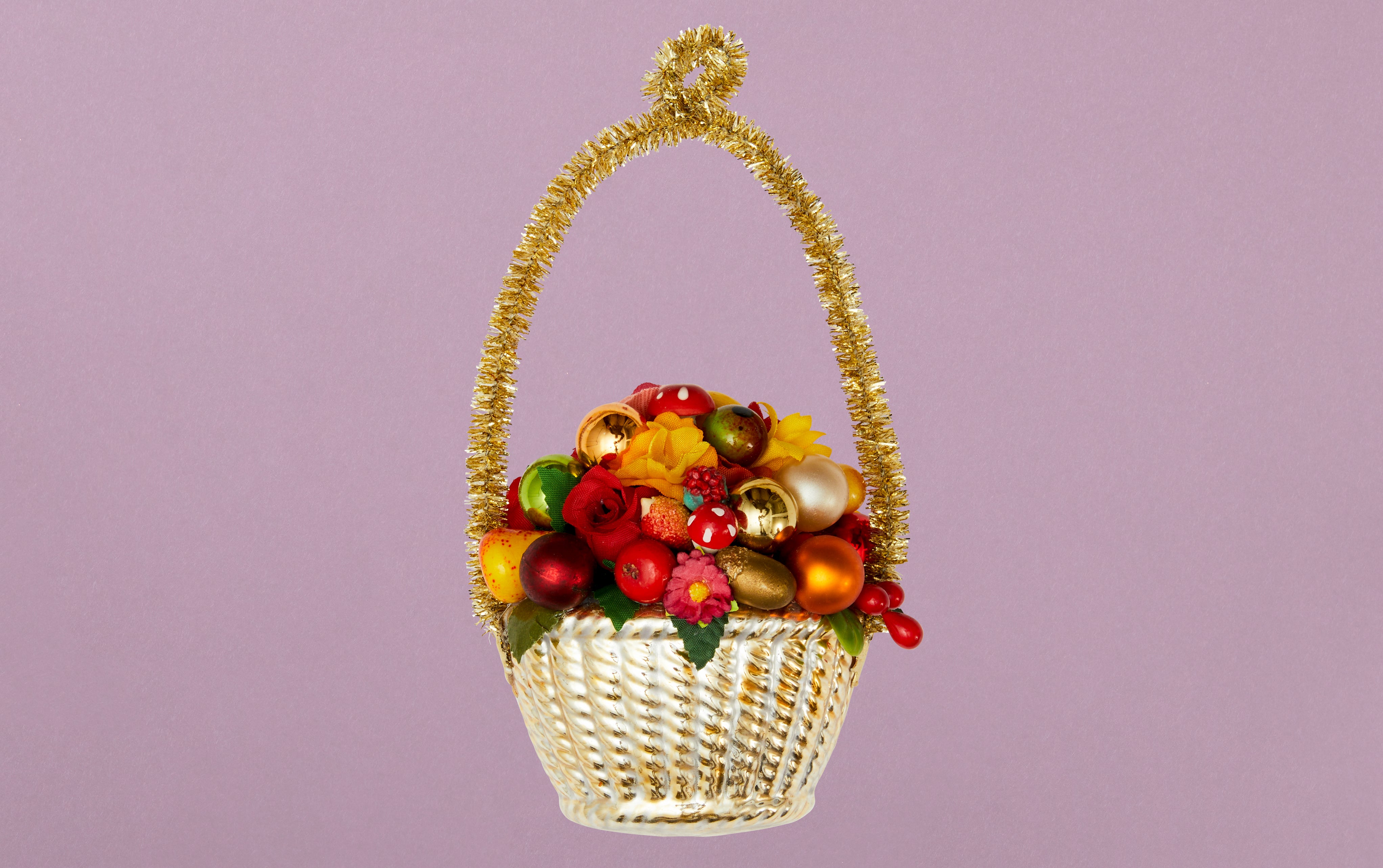 Fruit and Flower Basket Christmas Ornament