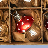 Set of 6 Metallic Mushroom Christmas Ornaments