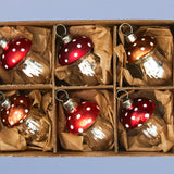 Set of 6 Metallic Mushroom Christmas Ornaments