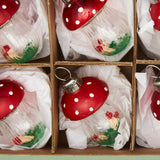 Set of 6 Clear Mushroom Christmas Ornaments