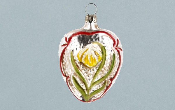 North Star and Snowdrop Flower Glass Ornament