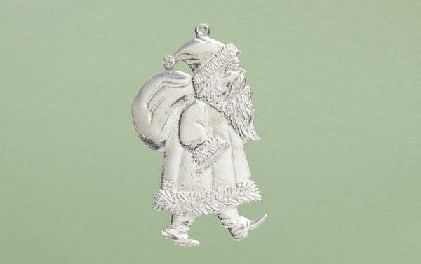 Tin Charm Ornament, Santa