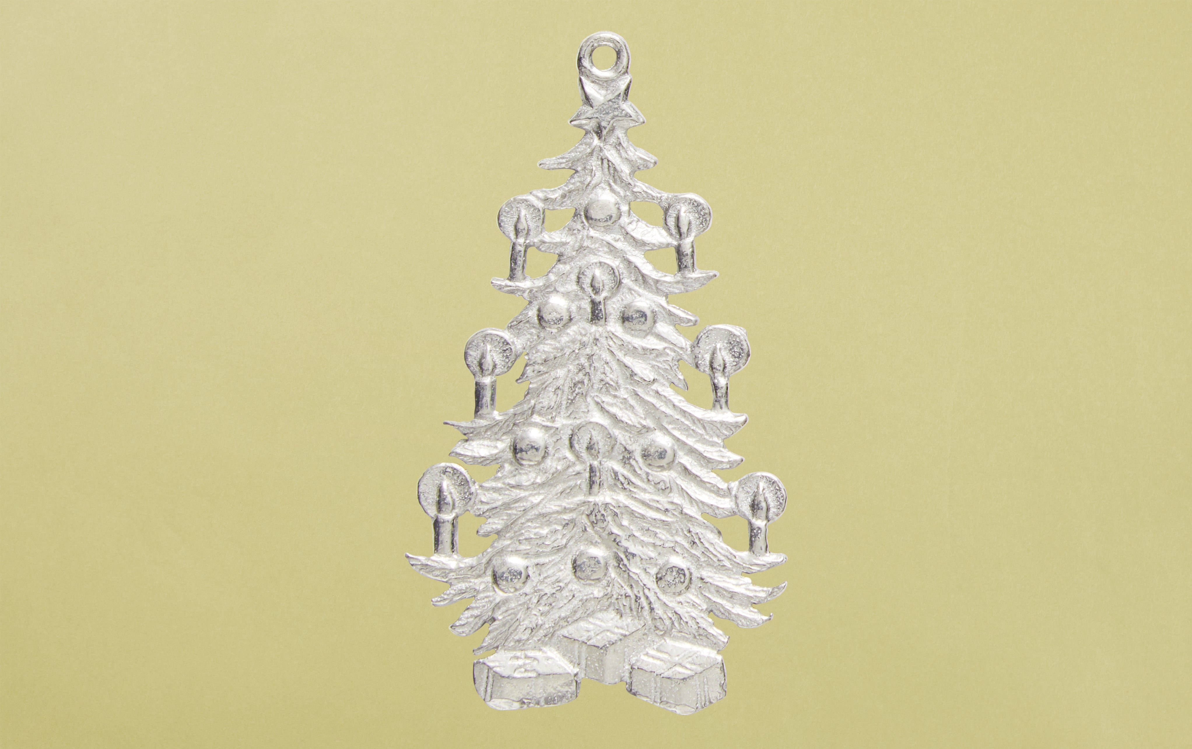 Tin Charm Ornament, Christmas Tree