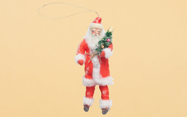 Spun Cotton Santa Christmas Ornament