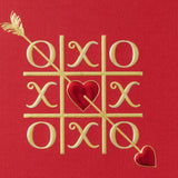Engraved Red Noughts and Crosses Card