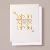 Engraved White Noughts and Crosses Card