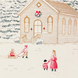 Chapel in the snow Gold Engraved Greeting Card