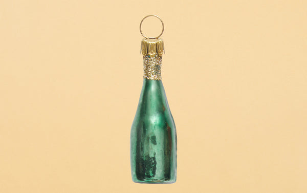 Mini Champagne Bottle Christmas Ornament