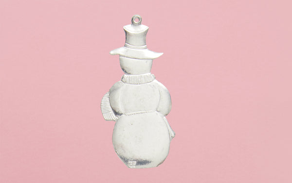 Tin Charm Ornament, Snowman
