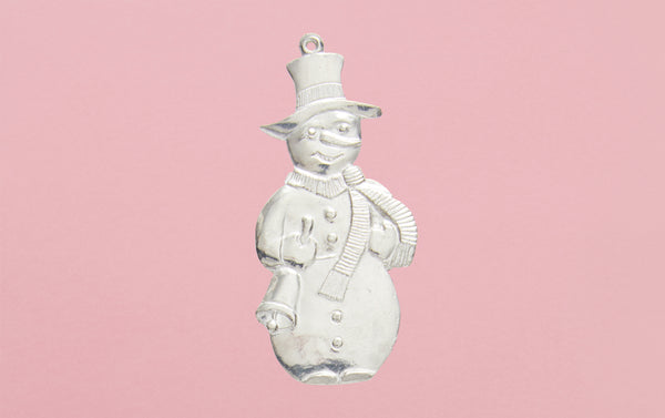 Tin Charm Ornament, Snowman