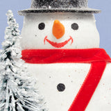 Glittery Snowman Papier-Mâché Figure