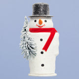Glittery Snowman Papier-Mâché Figure