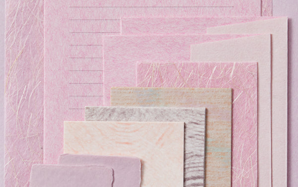 Set of Assorted Washi Paper and Card - Pink