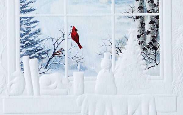 Cabin Window Christmas Greeting Card