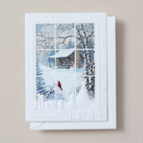 Cabin Window Christmas Greeting Card